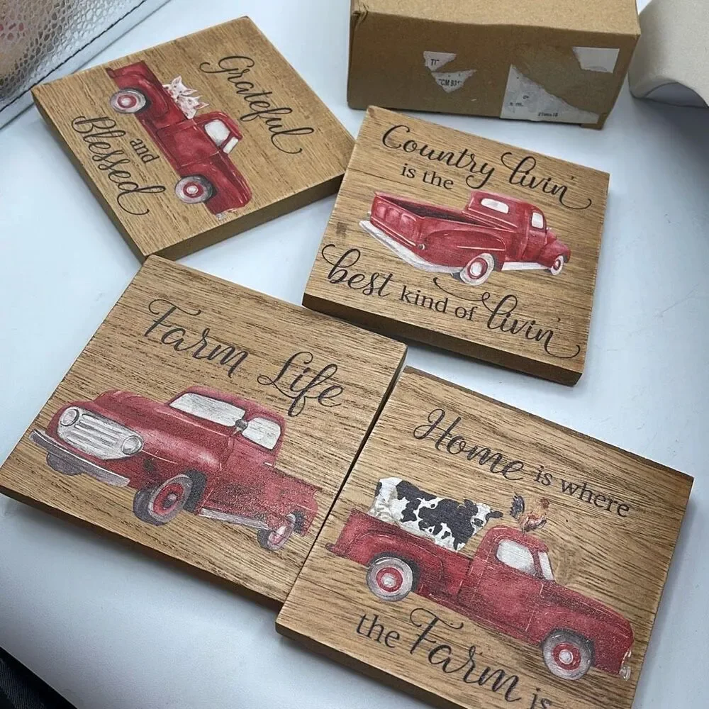 New Wooden Farm themed coasters.